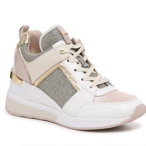 Michael Kors blush and metallic sneakers, size 8.5